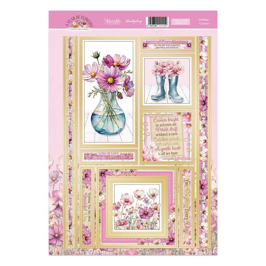 (image for) Die Cut Topper Sheet - A Year Of Flowers, October Cosmos