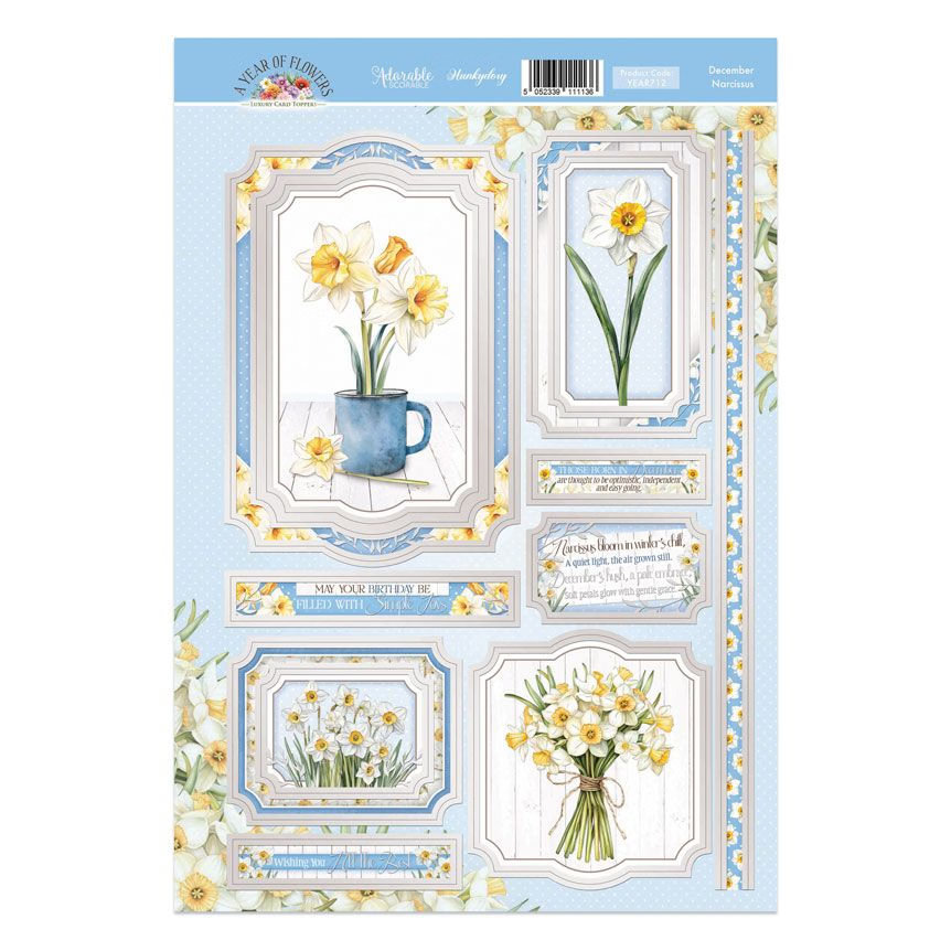 (image for) Die Cut Topper Sheet - A Year Of Flowers, December Narcissus