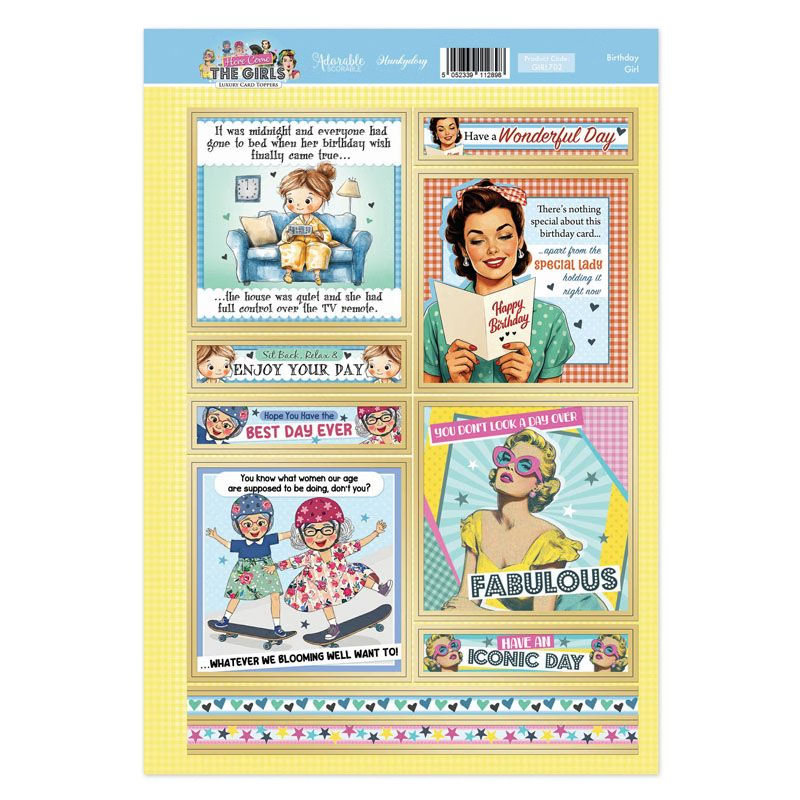 (image for) Die Cut Topper Sheet - Here Come The Girls, Birthday Girl