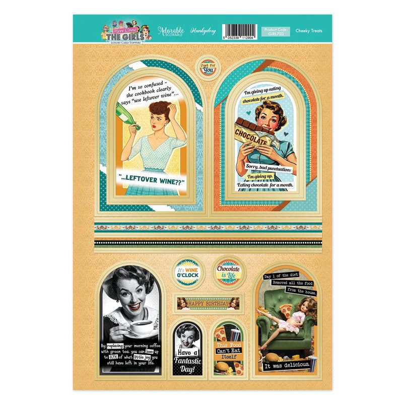 (image for) Die Cut Topper Sheet - Here Come The Girls, Cheeky Treats