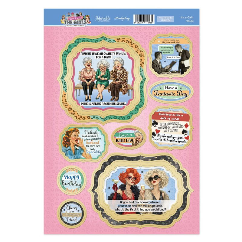 (image for) Die Cut Topper Sheet - Here Come The Girls, It's a Girl's World