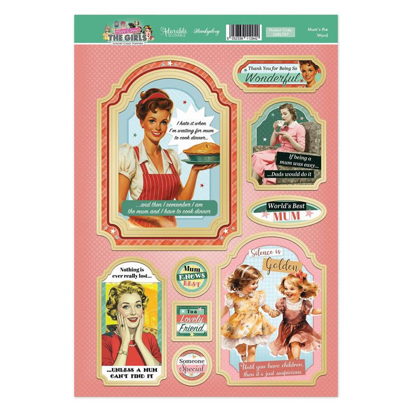 (image for) Die Cut Topper Sheet - Here Come The Girls, Mum's the Word