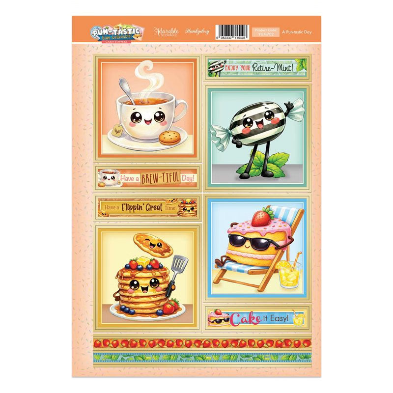 (image for) Die Cut Topper Sheet - Hunkydory - Pun-tastic Yum-believable, A Pun-tastic Day