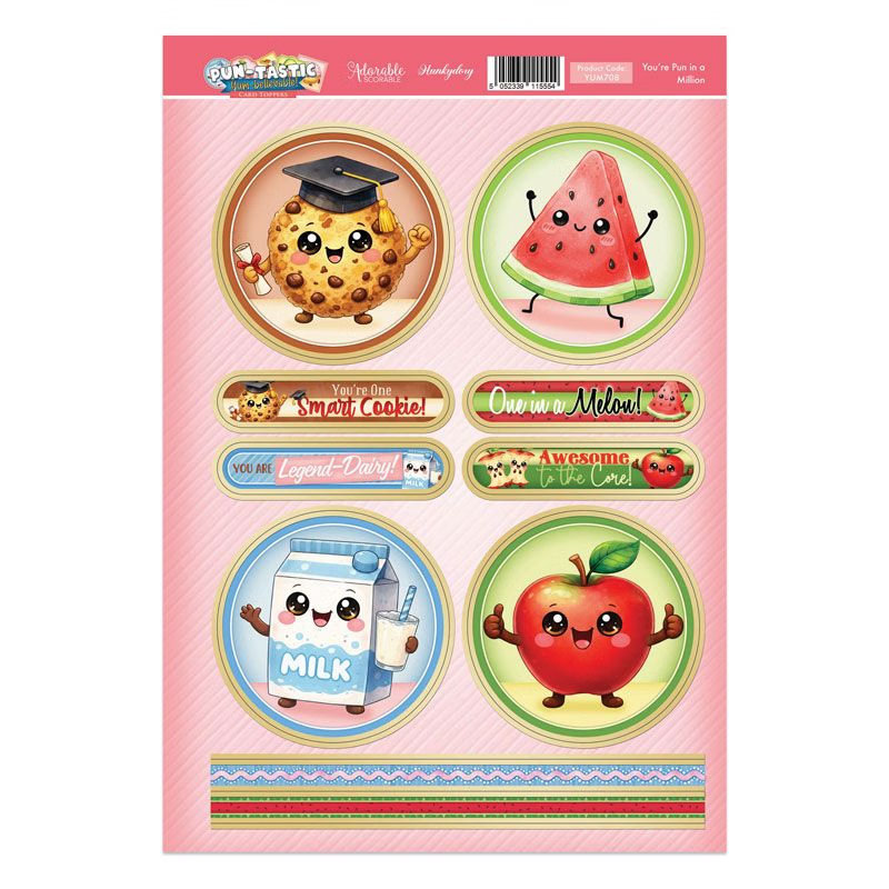 (image for) Die Cut Topper Sheet - Hunkydory - Pun-tastic Yum-believable, You're Pun in a Million