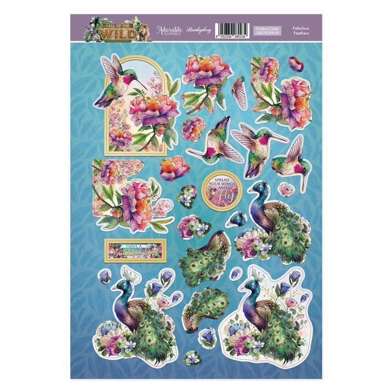 Die Cut 3D Decoupage A4 Sheet - Call Of The Wild, Fabulous Feathers
