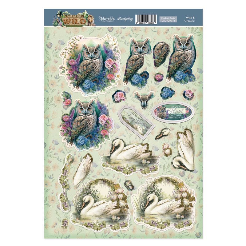 Die Cut 3D Decoupage A4 Sheet - Call Of The Wild, Wise & Graceful