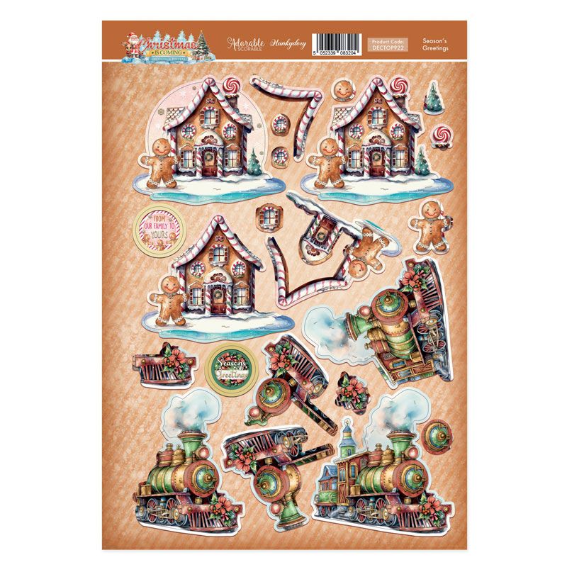 Die Cut 3D Decoupage A4 Sheet - Christmas Is Coming, Season's Greetings