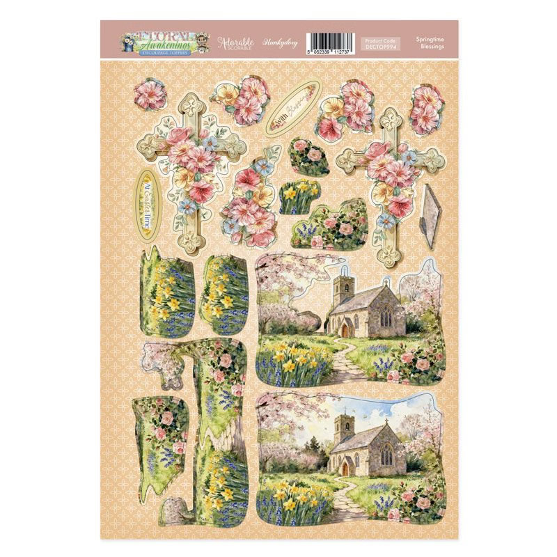 (image for) Die Cut 3D Decoupage A4 Sheet - Floral Awakenings, Springtime Blessings