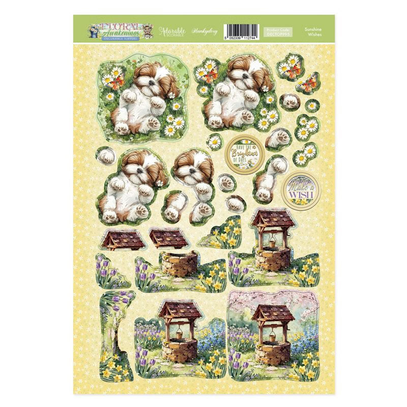 (image for) Die Cut 3D Decoupage A4 Sheet - Floral Awakenings, Sunshine Wishes