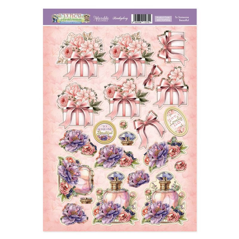 (image for) Die Cut 3D Decoupage A4 Sheet - Floral Awakenings, To Someone Beautiful