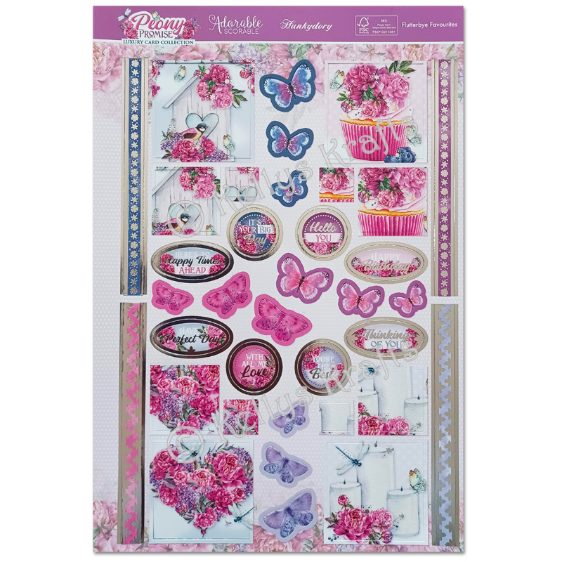 (image for) Die Cut Topper Sheet - Peony Promise, Flutterbye Favourites