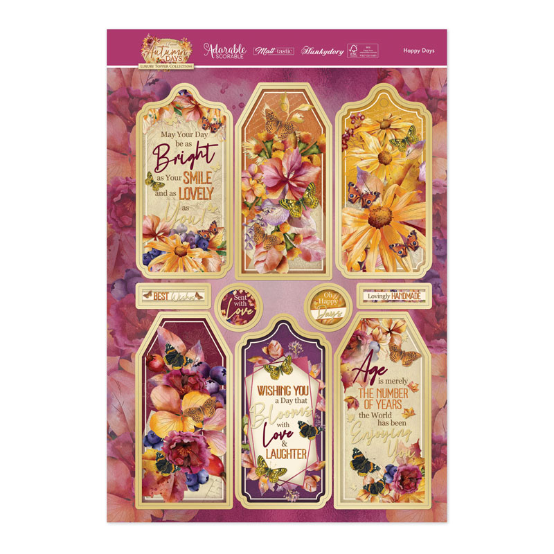 (image for) Die Cut Topper Sheet - Forever Florals Autumn Days, Happy Days