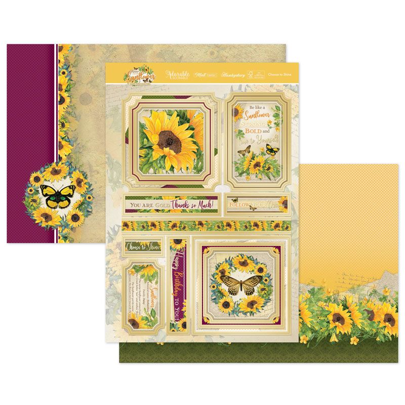 Die Cut Topper Set - Forever Florals Sunflower, Choose To Shine