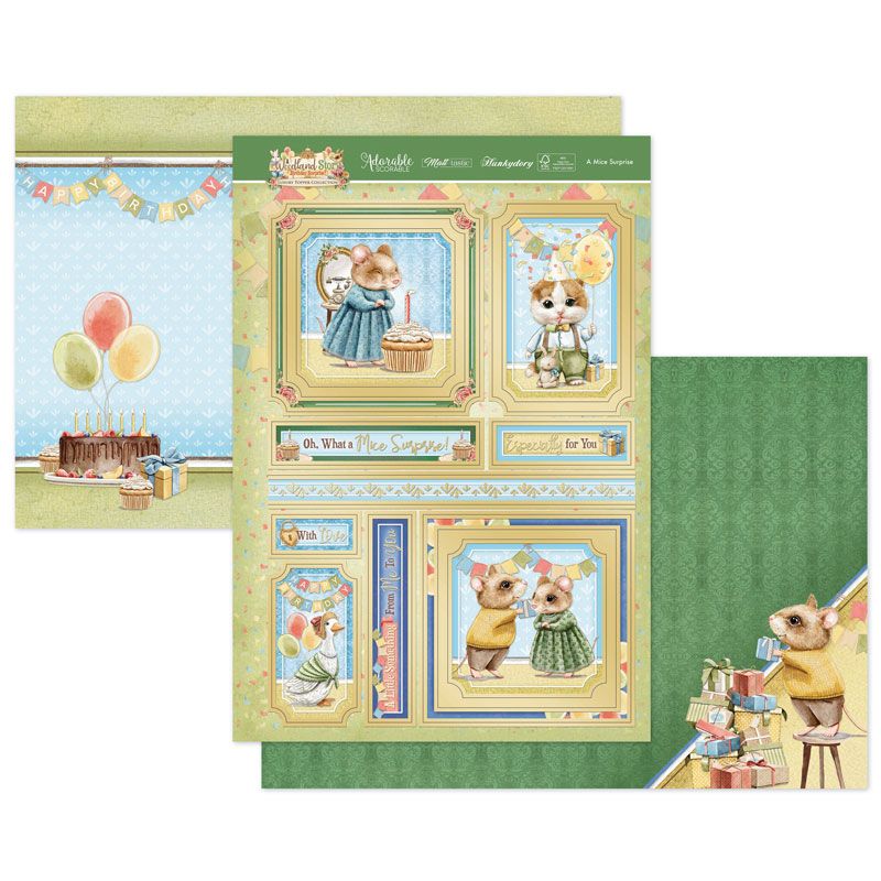 Die Cut Topper Set - A Woodland Story Birthday, A Mice Surprise