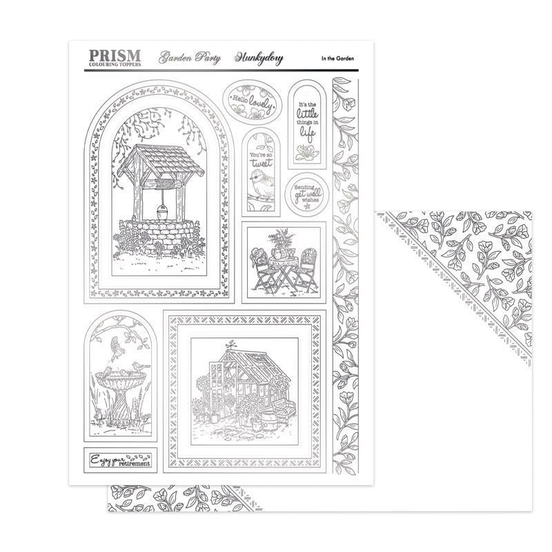 (image for) Die Cut Topper Set - Garden Party Colouring Toppers, In The Garden