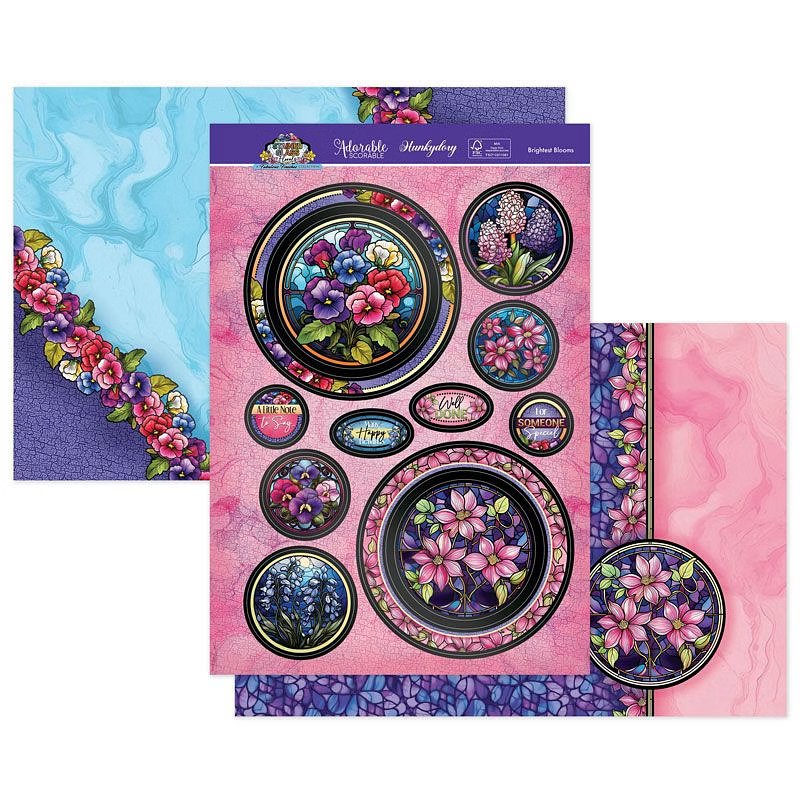 (image for) Die Cut Topper Set - Stained Glass Florals, Brightest Blooms