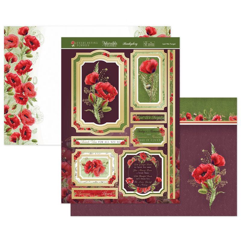 (image for) Die Cut Topper Set - Everlasting Poppies, Lest We Forget