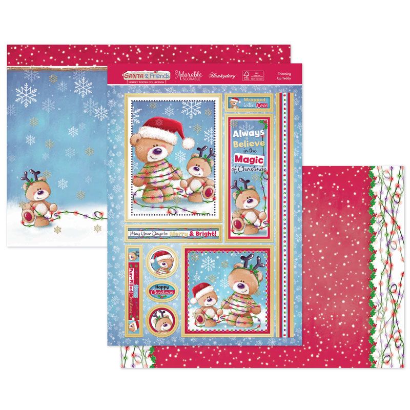 (image for) Die Cut Topper Set - Santa & Friends, Trimming Up Teddy