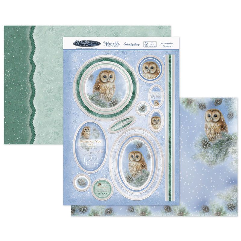 Die Cut Topper Set - Winter Wishes, Owl I Want for Christmas