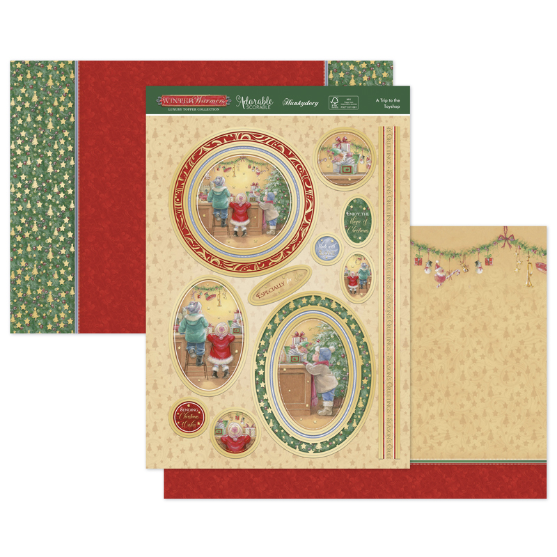 Winter Warmers Hunkydory Luxury Toppers "Festive Florals" 3 sheets A4 