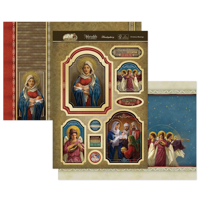 Die Cut Topper Set - A Child Is Born, Christmas Blessings
