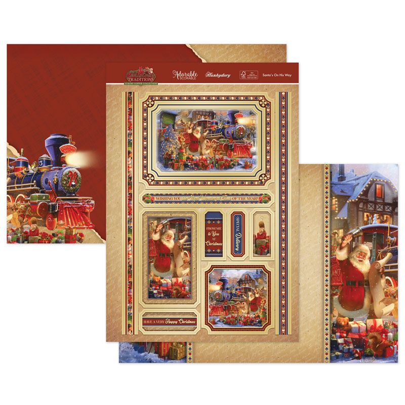 Die Cut Topper Set - Christmas Traditions, Santa's On His Way
