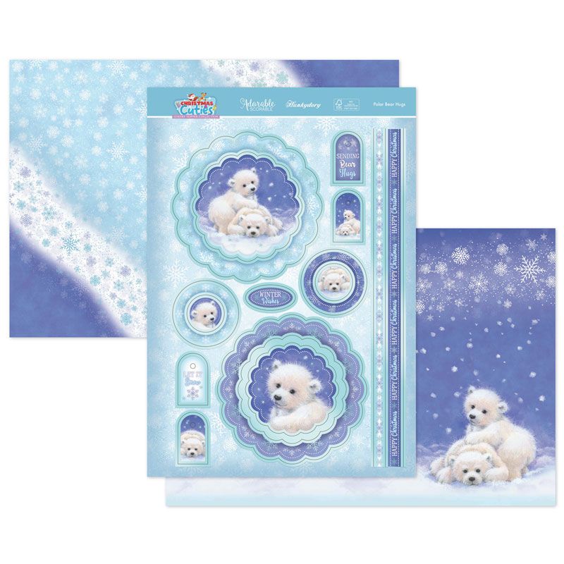 Die Cut Topper Set - Christmas Cuties, Polar Bear Hugs