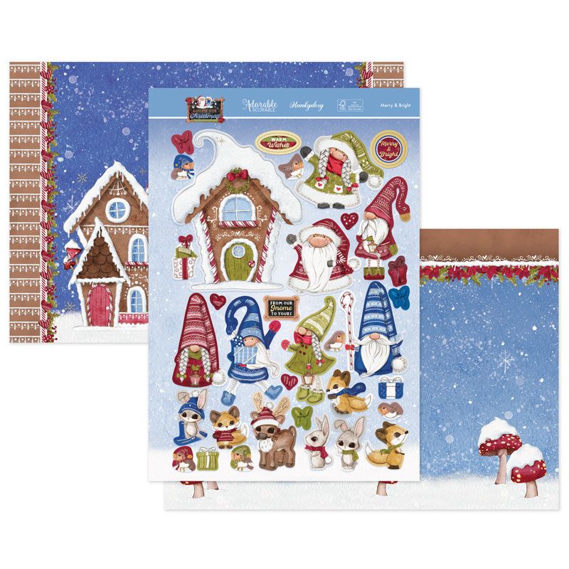 Die Cut Topper Set - Gnome For Christmas, Merry & Bright
