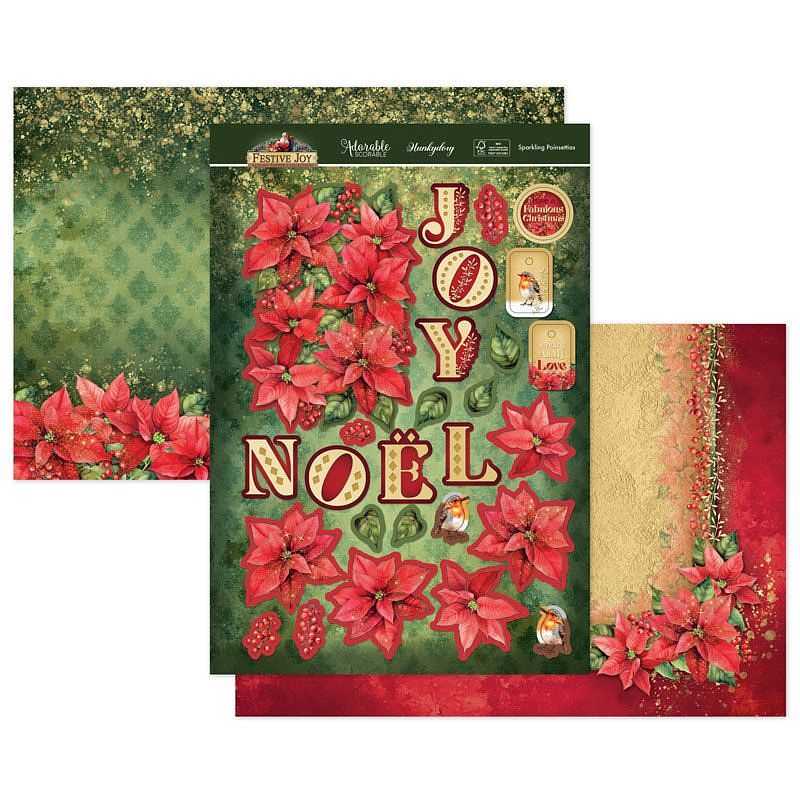 (image for) Die Cut Topper Set - Festive Joy, Sparkling Poinsettias