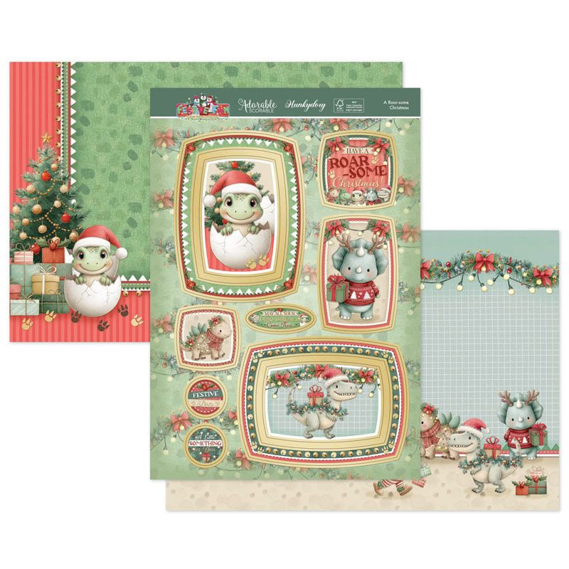 (image for) Die Cut Topper Set - Festive Fun, A Roar-some Christmas