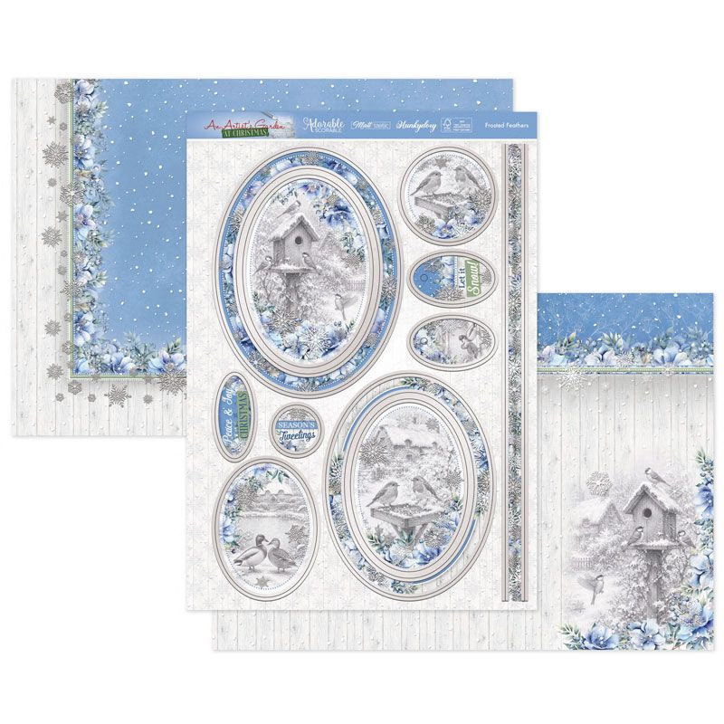 Die Cut Topper Set - An Artists Garden at Christmas, Frosted Feathers (image for) Die Cut Topper Set - An Artists Garden at Christmas, Frosted Feathers
