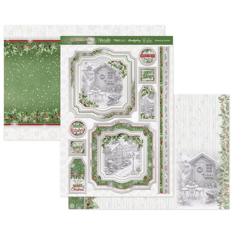 Die Cut Topper Set - An Artists Garden at Christmas, Glistening Garden (image for) Die Cut Topper Set - An Artists Garden at Christmas, Glistening Garden