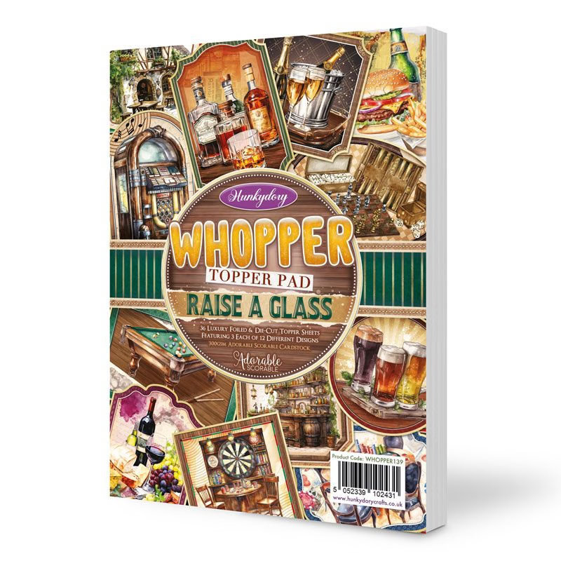 Hunkydory - Whopper Topper Pad - Raise A Glass, 36 Sheets (WHOPPER139) (image for) Hunkydory - Whopper Topper Pad - Raise A Glass, 36 Sheets (WHOPPER139)