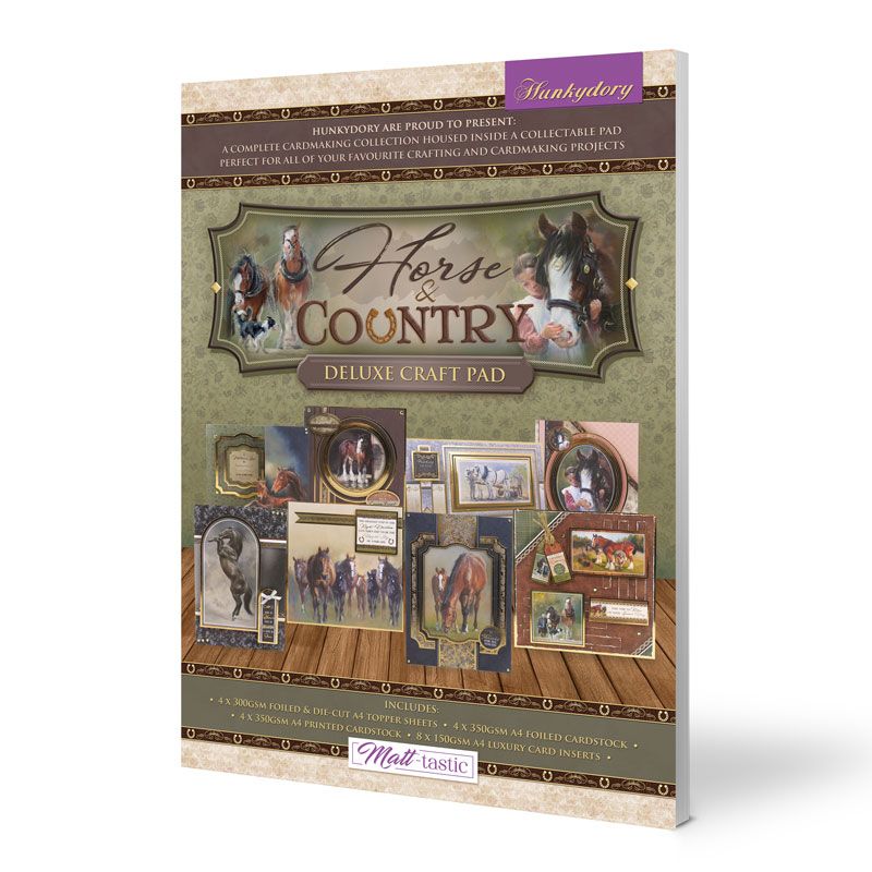 Die Cut Topper Set - Deluxe Craft Pad - Horse & Country (20 Sheets)