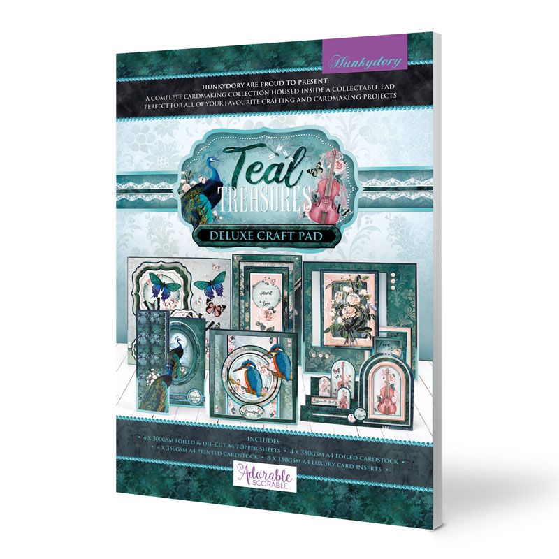 Die Cut Topper Set - Deluxe Craft Pad - Teal Treasures (20 Sheets)