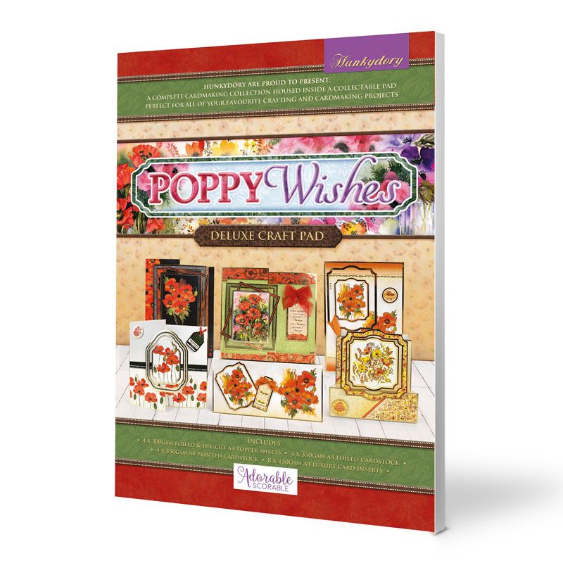 Die Cut Topper Set - Deluxe Craft Pad - Poppy Wishes (20 Sheets)