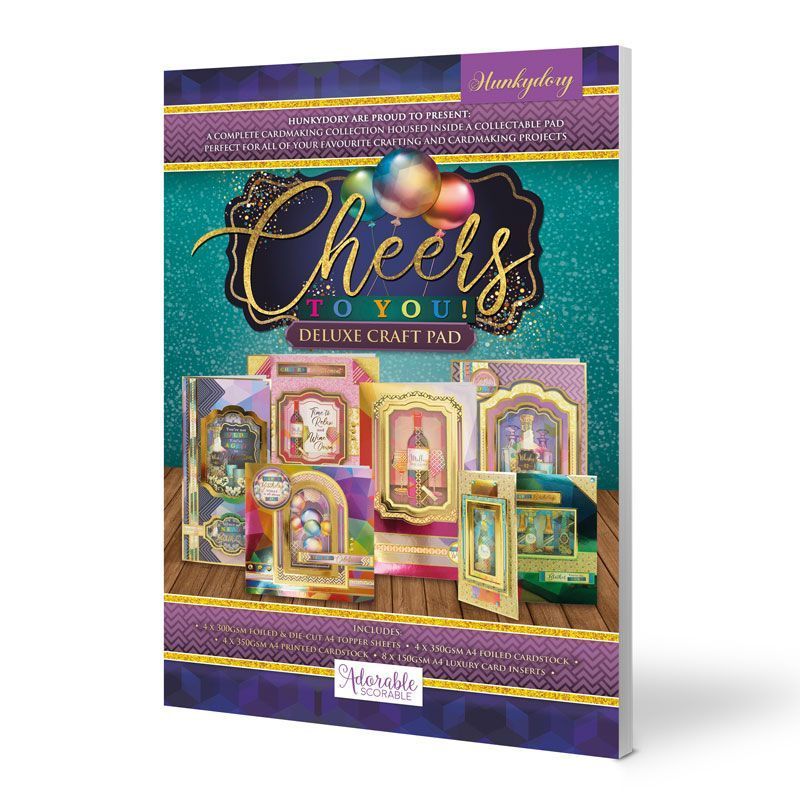 Die Cut Topper Set - Deluxe Craft Pad - Cheers To You (20 Sheets)