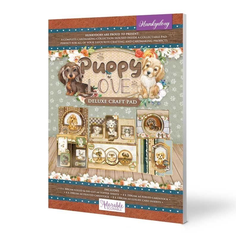Die Cut Topper Set - Deluxe Craft Pad - Puppy Love (20 Sheets)