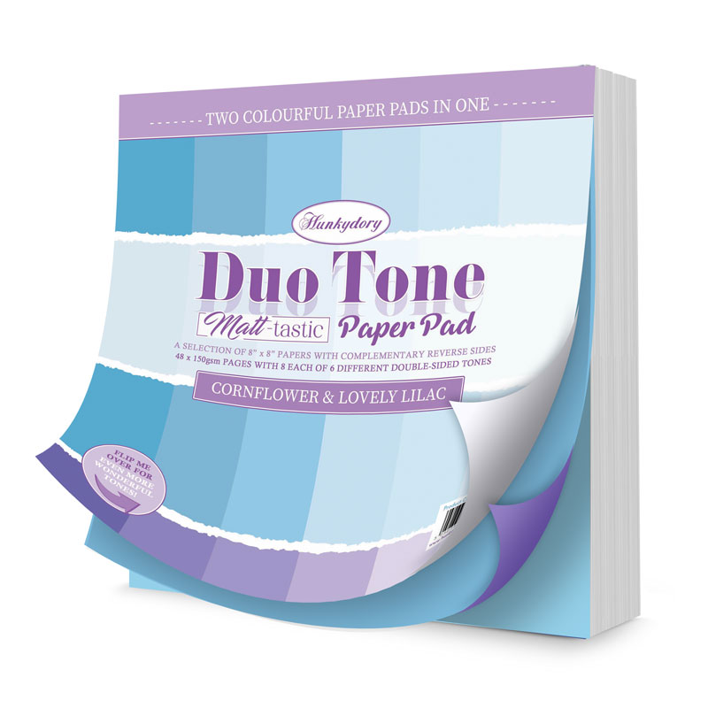 (image for) 8x8 Duo Tone Paper Pad - Hunkydory - Cornflower & Lovely Lilac