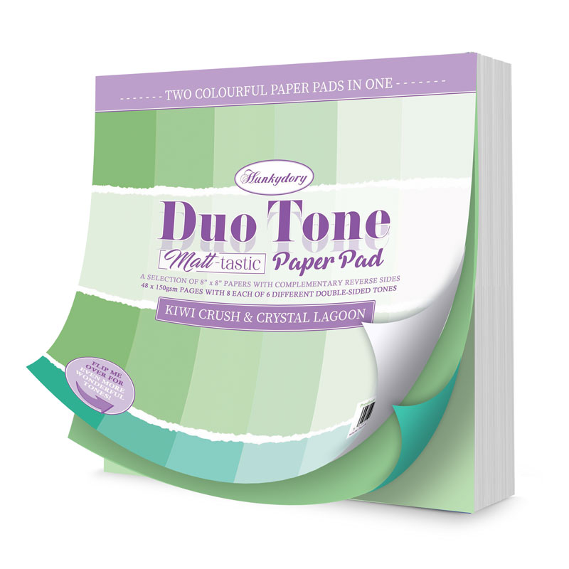 (image for) 8x8 Duo Tone Paper Pad - Hunkydory - Kiwi Crush & Crystal Lagoon