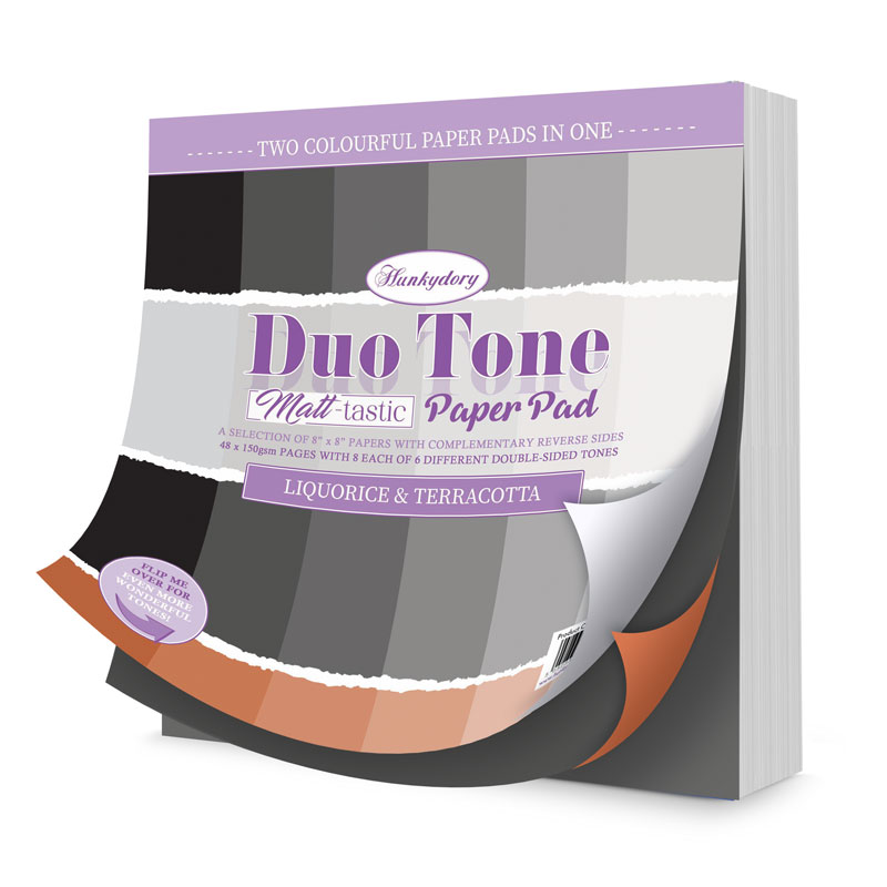 (image for) 8x8 Duo Tone Paper Pad - Hunkydory - Liquorice & Terracotta