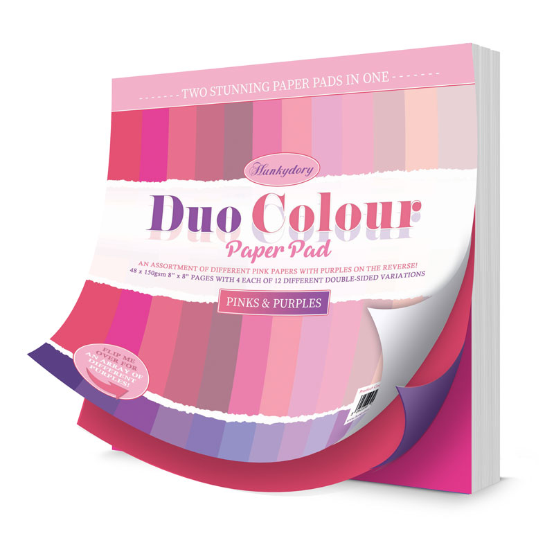 (image for) 8x8 Duo Colour Paper Pad - Hunkydory - Pinks & Purples