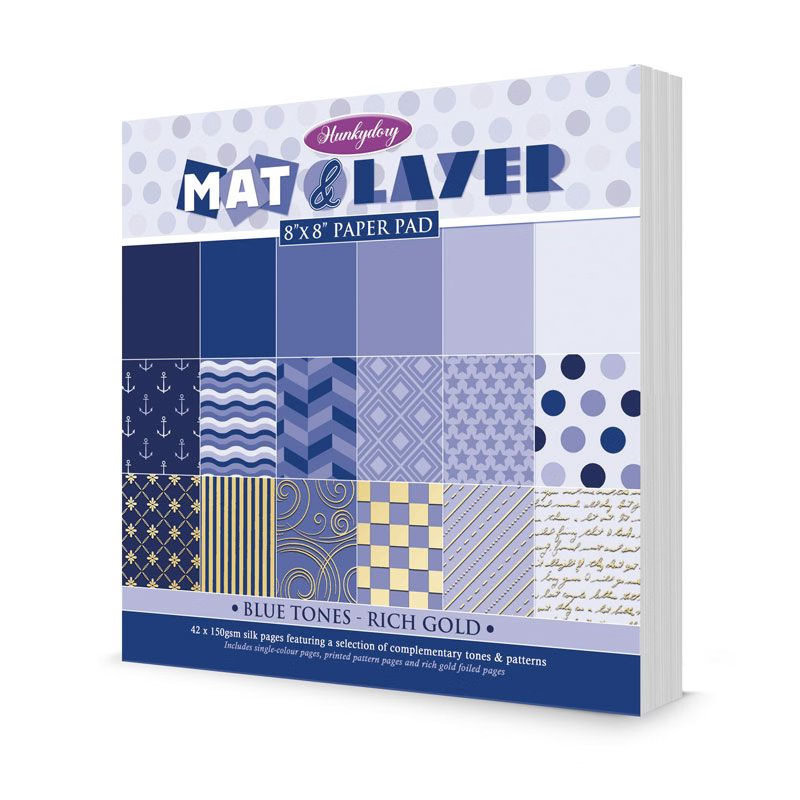 (image for) Mat & Layer Paper Pad - Blue Tones - Rich Gold (MALPAD101)