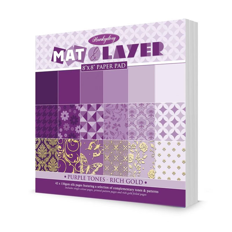(image for) Mat & Layer Paper Pad - Purple Tones - Rich Gold (MALPAD103)