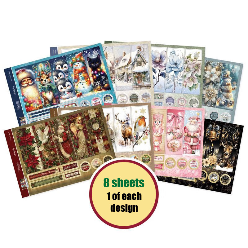 (image for) Hunkydory - Bookmark Toppers - Feeling Festive (8 Sheets)