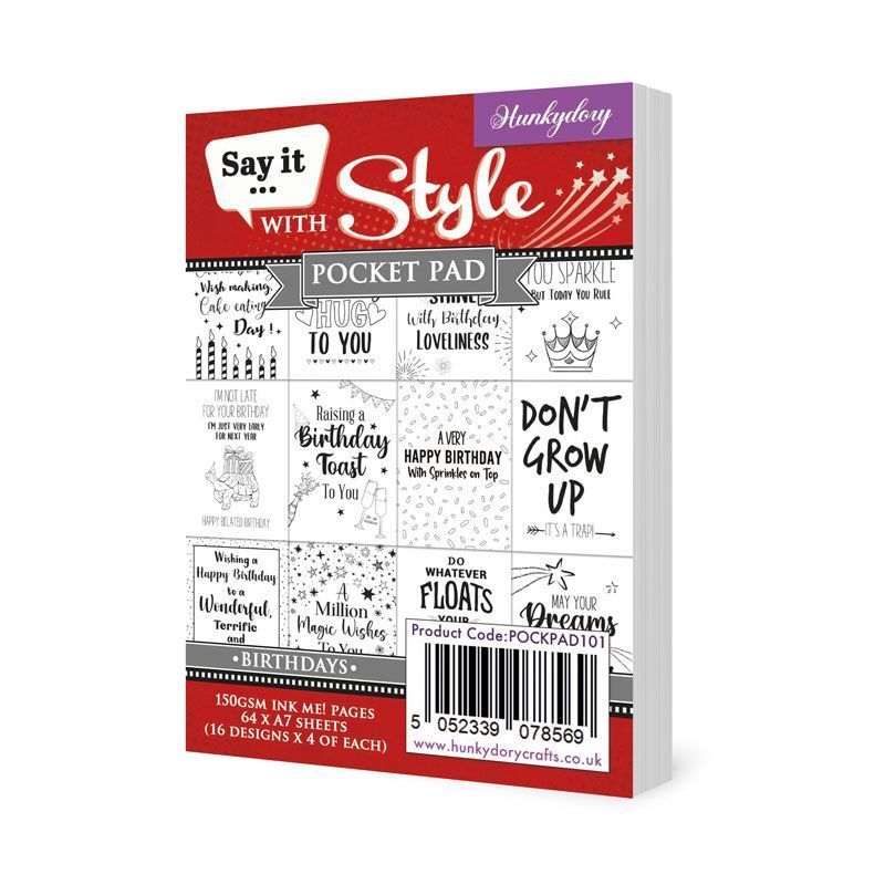 Say It With Style Pocket Pad - Birthdays (64 Sheets) POCKPAD101