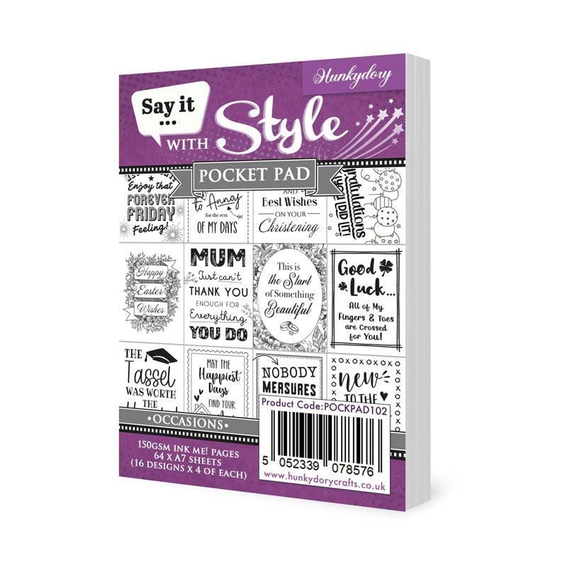 Say It With Style Pocket Pad - Occasions (64 Sheets) POCKPAD102