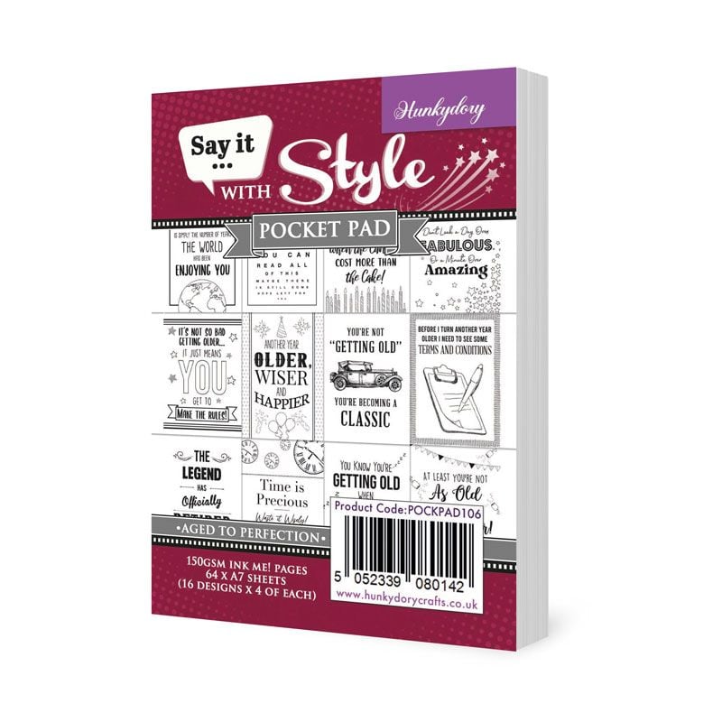 Say It With Style Pocket Pad - Aged to Perfection (64 Sheets) POCKPAD106
