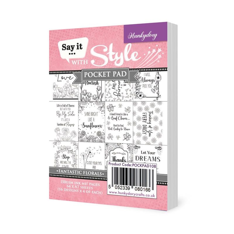 Say It With Style Pocket Pad - Fantastic Florals (64 Sheets) POCKPAD108