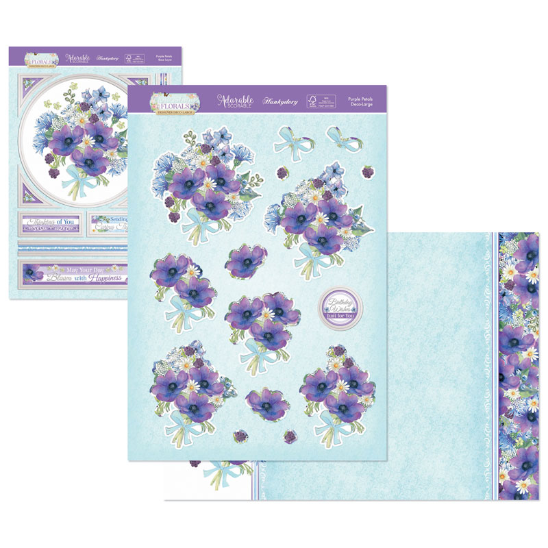 Die Cut Decoupage Set - Flourishing Florals, Purple Petals